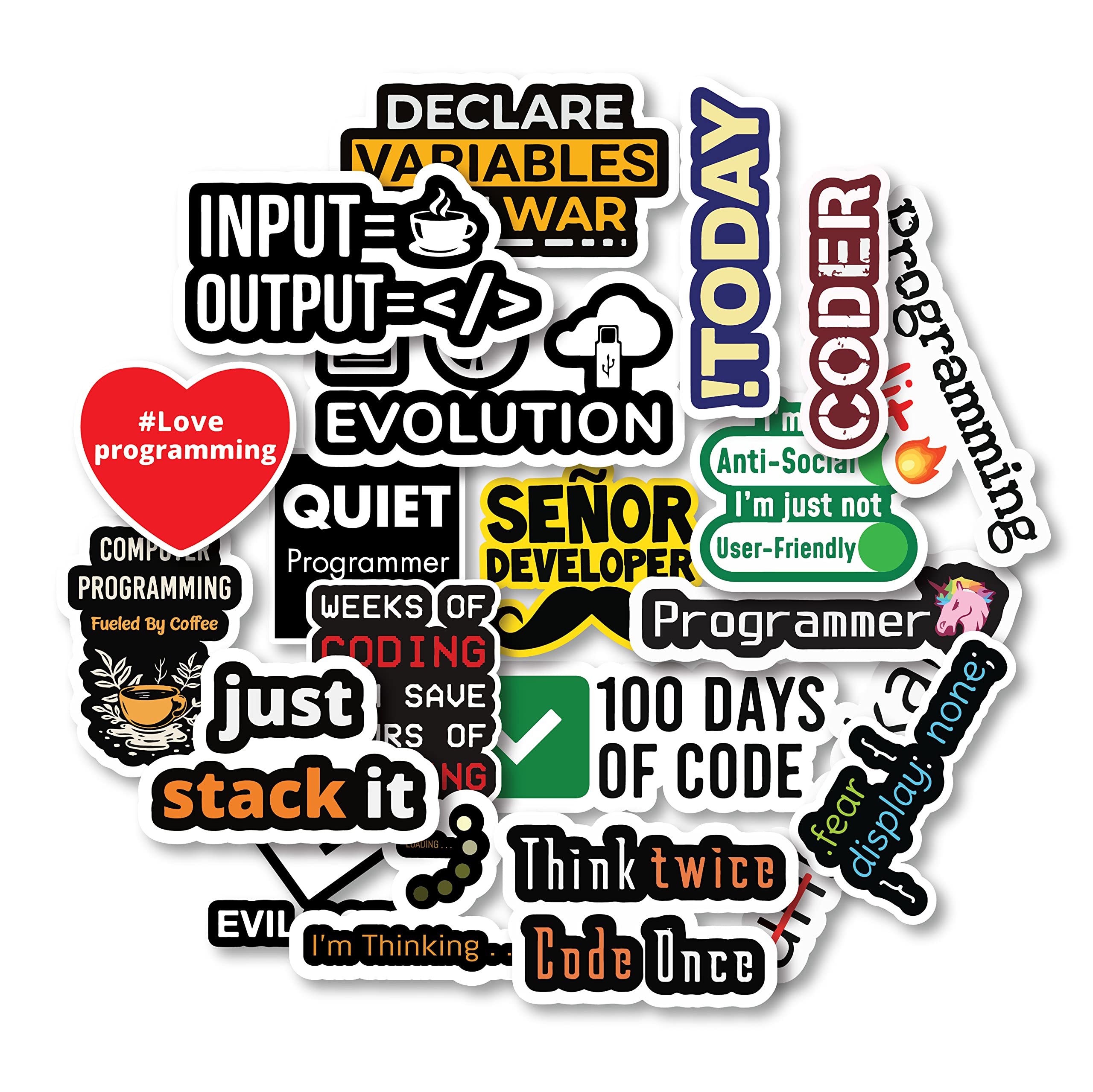 ISEE 360® 20 PCs Programming Quotes Printed Laptop Coding Programming Stickers for Mobile Bottle Cars Bikes Multicolored Combo (B09VXBR4JP) Amazon Price History, Amazon Price Tracker