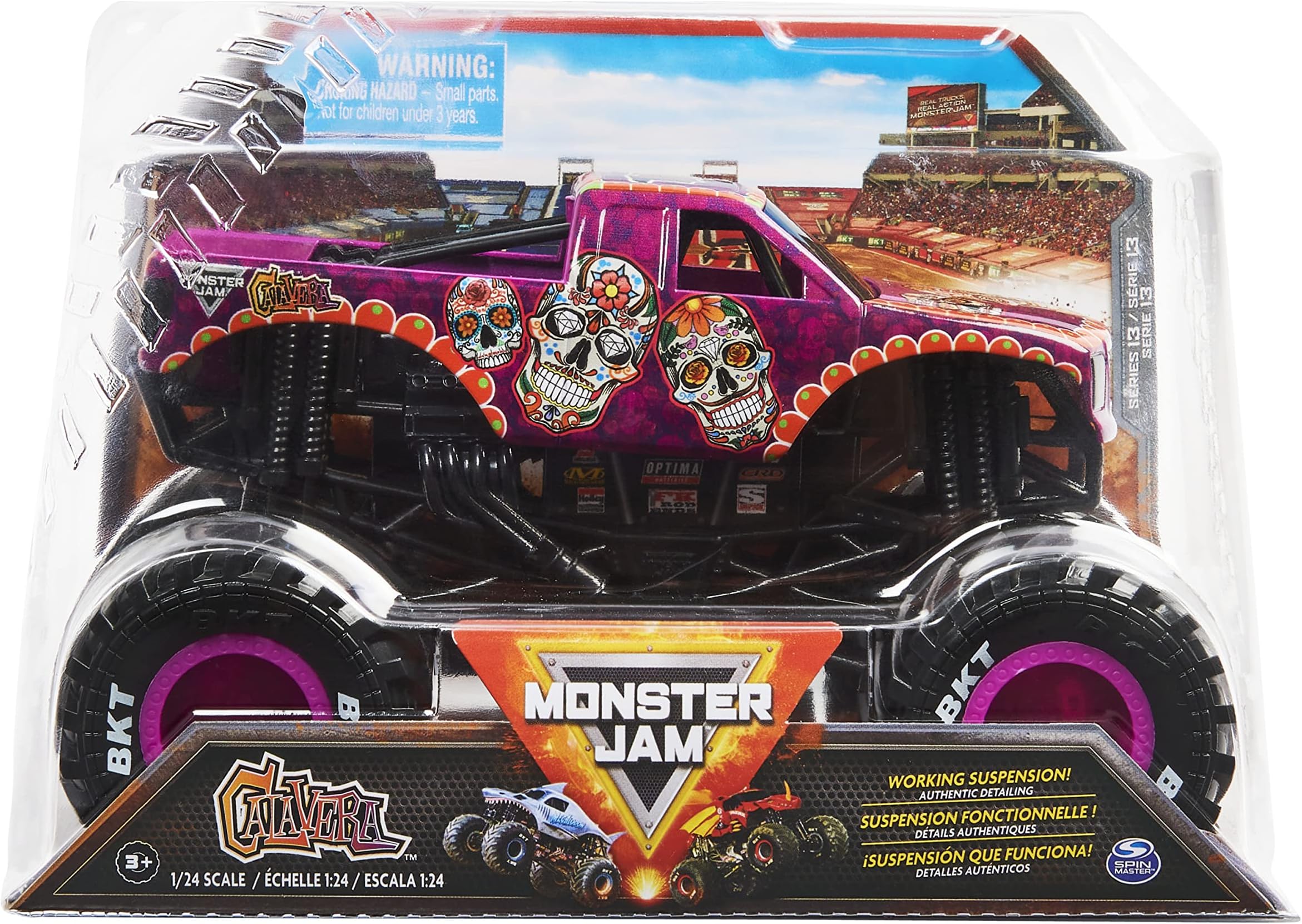 Monster Jam, Official Calavera Monster Truck, Collector Die-Cast Vehicle, 1:24 Scale, Kids Toys for Boys Ages 3 and up