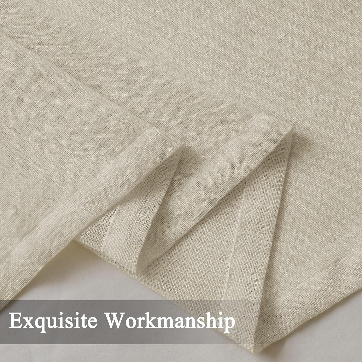 Fcosie Extra Wide Linen Textured Sheer Drapes 102 inches Length, Pinch Pleat Curtain for Sliding Patio Door for Traverse Rod & Track, Light Filtering Draperies, Beige 200" W by 102" L (1 Panel)