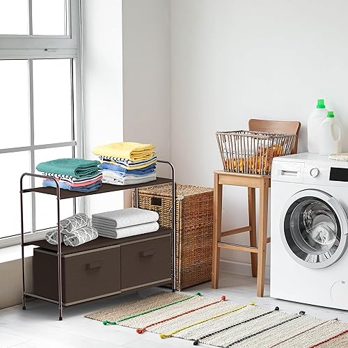 Miniatura 9 de Simple Houseware - Armario de almacenamiento de 3 niveles con 2 cajones