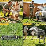 Porte-pierre de jardin inclure le robinet en laiton, 45ft Tuyau en caoutchouc, 5ft Chef Hose 4 Spike, en liberté, 2 Barres moyennes pour améliorer la stabilité, Anti-Rust Outdoor, Fixting en laiton, Organisateur Tidy