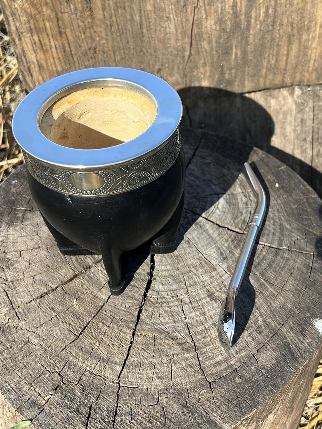 Genérico Mate Imperial Argentino Kit Mate (Mate Cup) y Bombilla de acero inoxidable, Mate de Calabaza, envuelto Cuero Hecho a Mano, incluye un Packing premium - Image 5