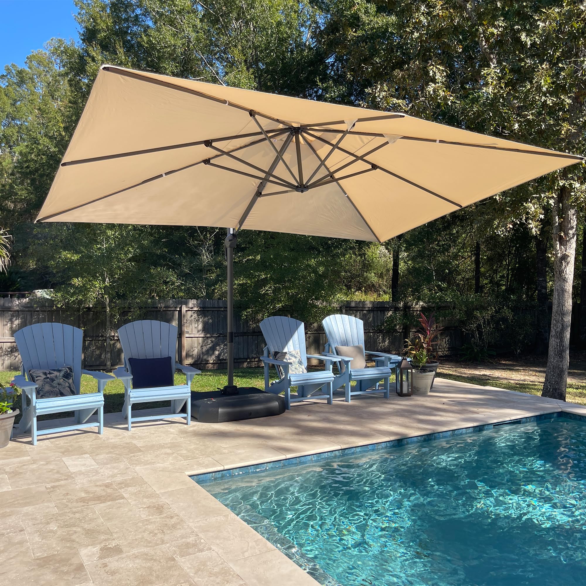 lavender patio umbrellas PURPLE LEAF Cantilever Umbrella 10' x 13' Large Space for Pool Beige Crafted with precision using Kategorie_Rennrad Schutt Youth Schutt Bucket Option:Shift Pro 120 AT