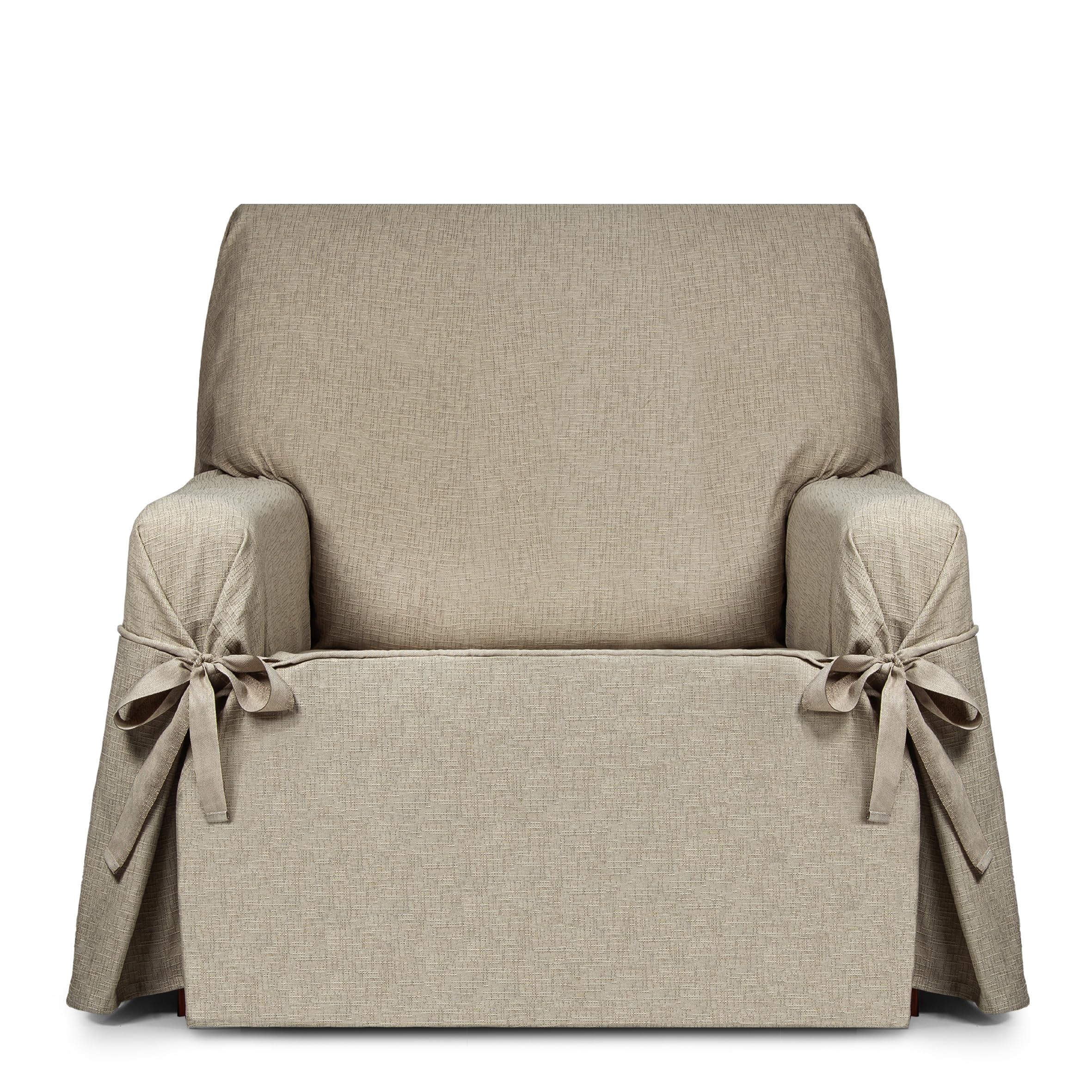 Eysa Genna Sofa Cover with Ties, Stain Resistant, 1 Seater Beige