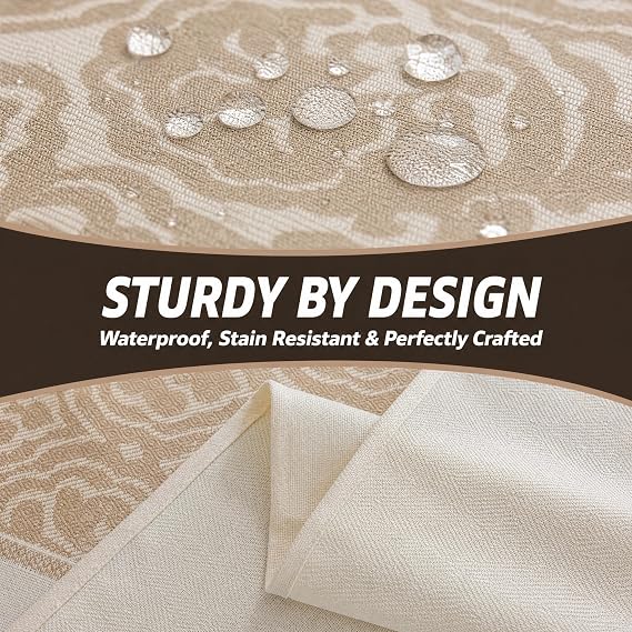 Extra Long Rectangle Linen Tablecloth Spillproof Cloth, 55x134 Inch