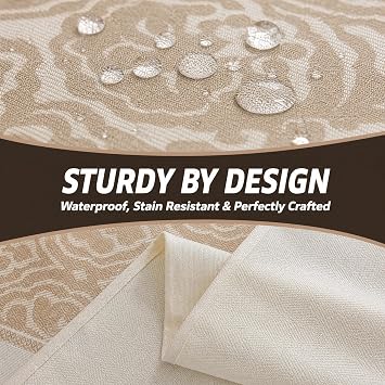 Extra Long Rectangle Linen Tablecloth Spillproof Cloth, 55x134 Inch