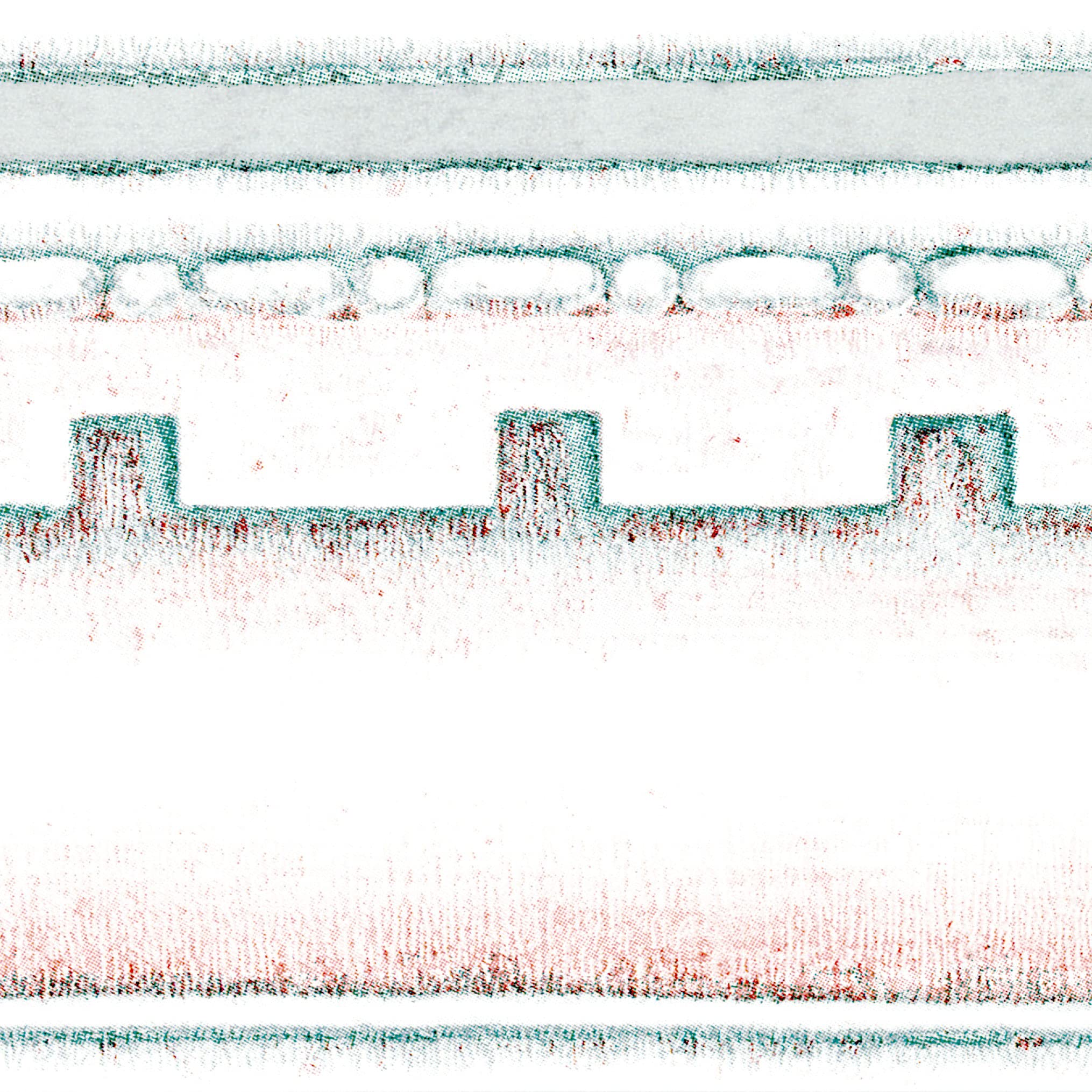 Bordure de papier peint architectural en relief élégant vert crème CONCORD WALLCOVERINGS