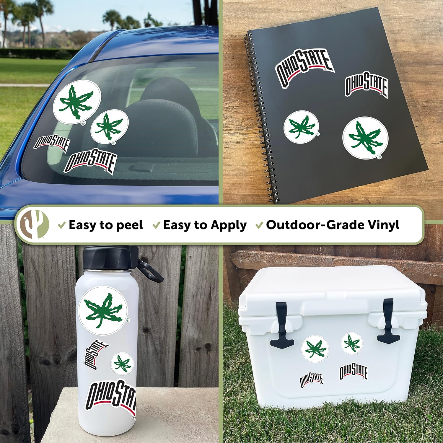 Desert Cactus The Ohio State University Sticker OSU Buckeyes Vinyl Decals Laptop Water Bottle Car Scrapbook Sheet T1 (Type 1-2) - Image 2