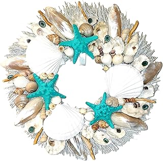 Seashell Wreath on Twig with Pearl Clams in 7 Designs & 2 Sizes