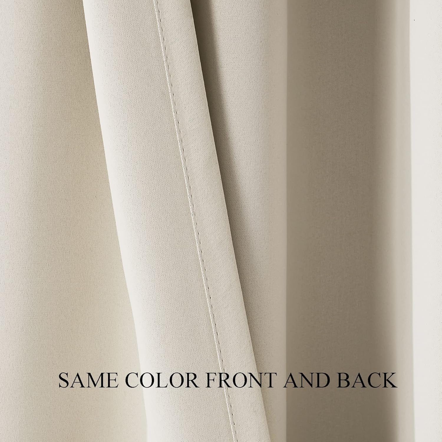 Sanceor Room Darkening Curtains 108 inch Length,Grommet Thermal Insulated Window Treatments Solid Panels for Living Room/Bedroom/Villa, W52 x L108, 1 Pair, Ivory