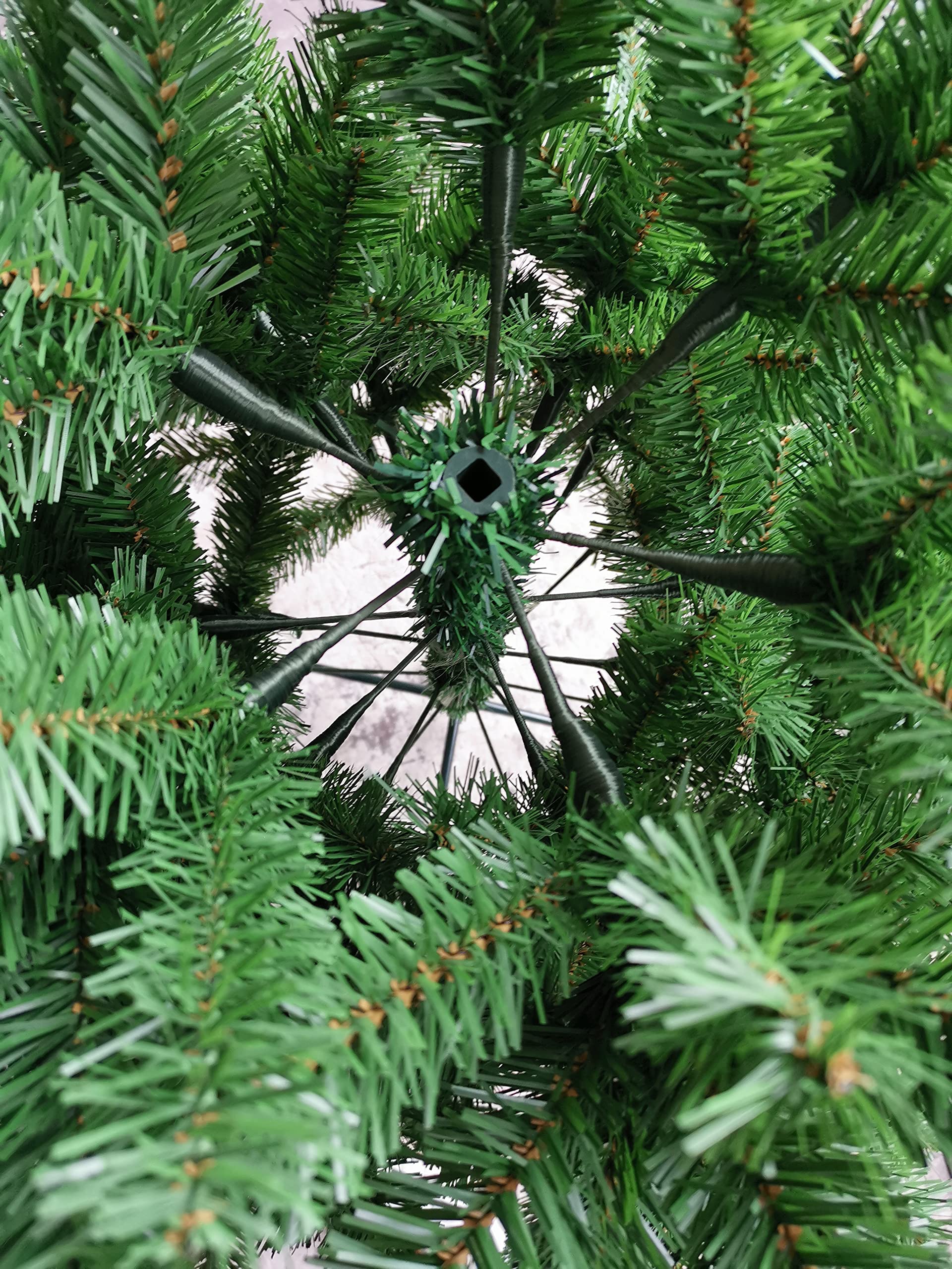 Kunstkerstboom met metalen standaard, spar 150 cm - 240 cm (Donkergroen, 150cm 380Tips