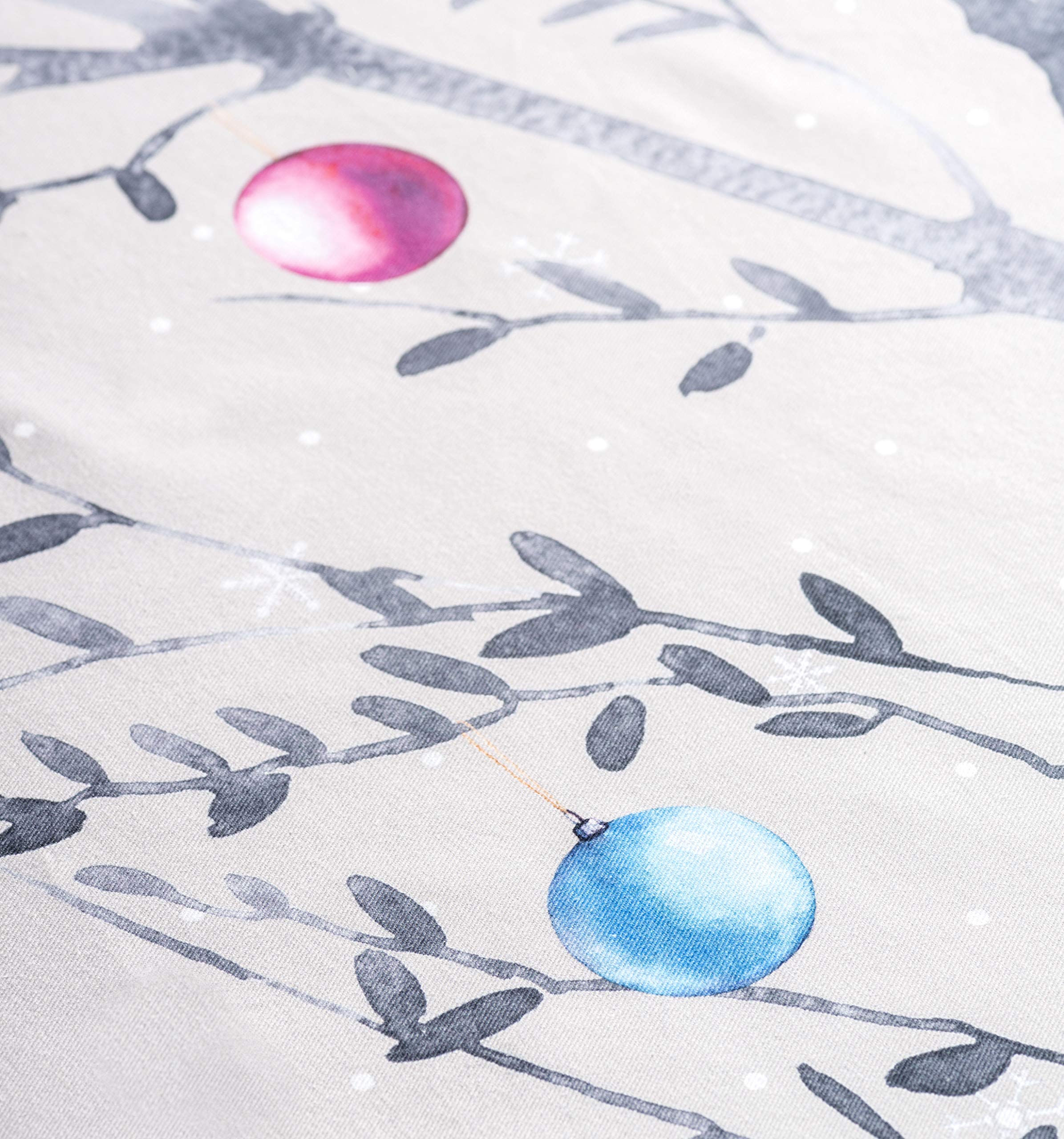 Maison d' Hermine Table Cover 100% Cotton 54"x54" Decorative Tablecloth Washable Square Tablecloths, Dining, Home, Wedding, Banquet, Fairy Christmas - Thanksgiving/Christmas