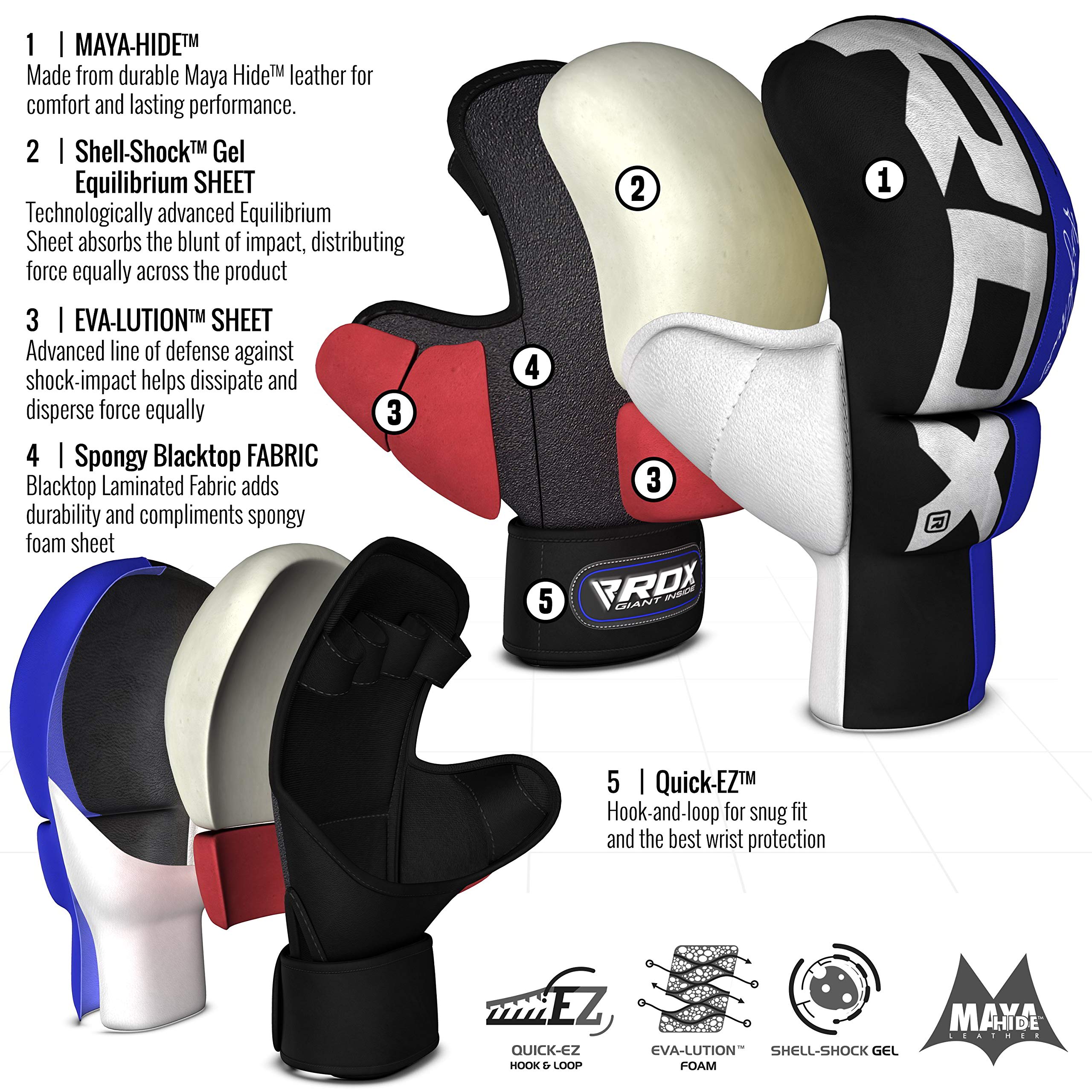 RDX Guantes Maya Cuero Entrenamiento MMA Muay Thai Kick Boxing