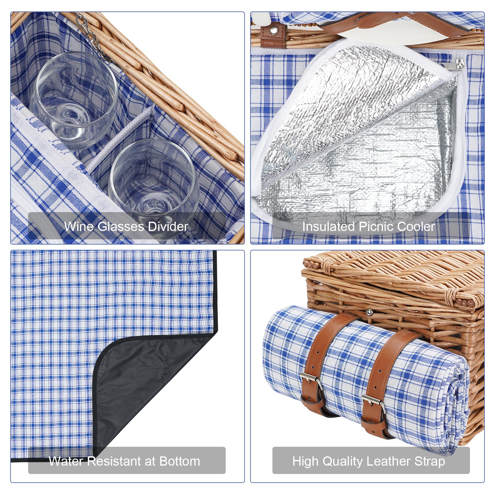 Picnic Basket With Blanket Wicker Picnic Basket For With Large