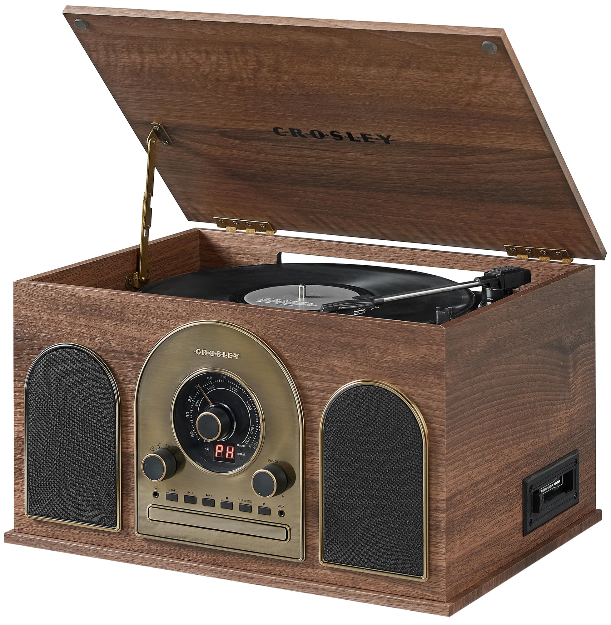 クマレスローラー Amazon.com: Crosley CR7025A-WA Hayes 8-in-1 Bluetooth Vinyl Record