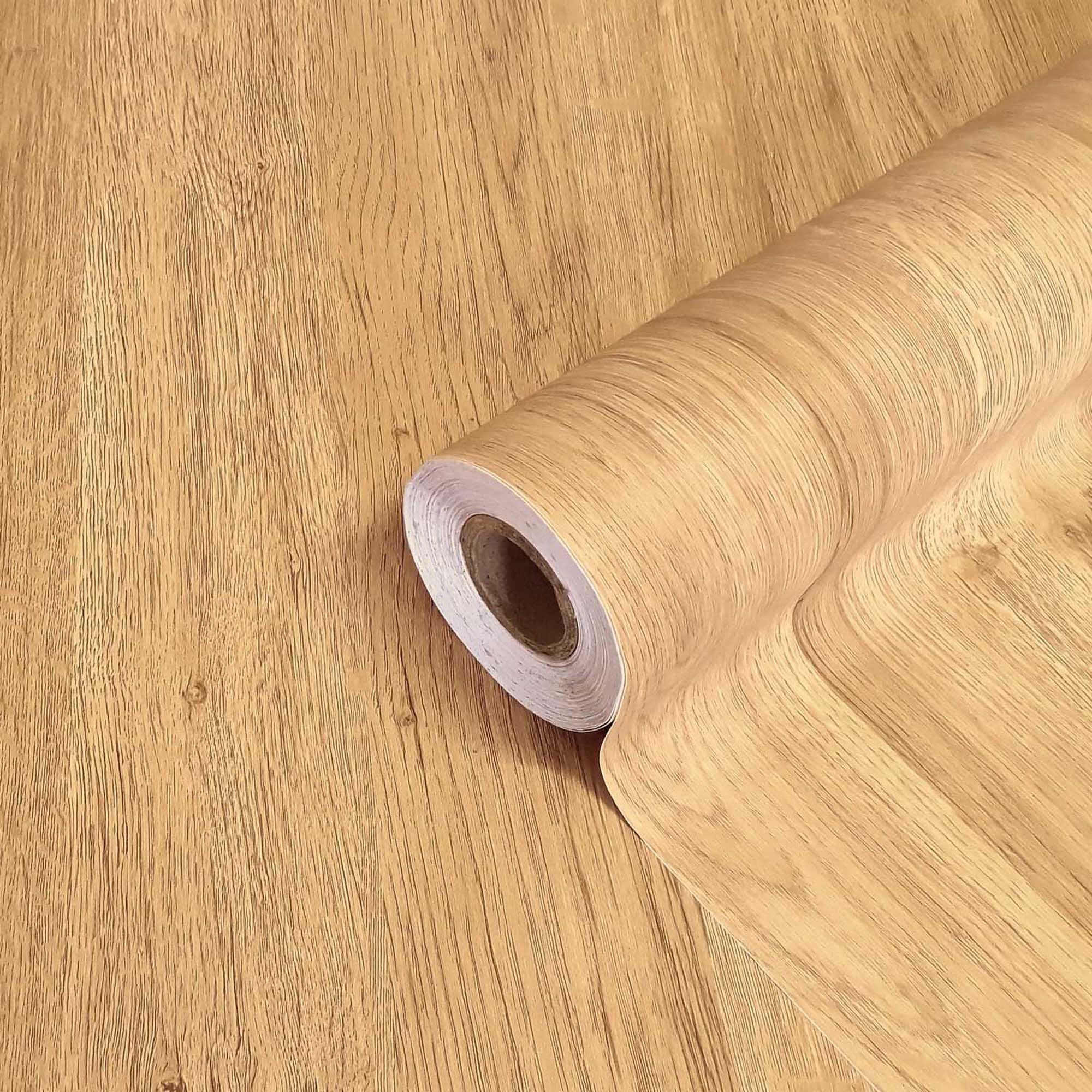 Extra Strong Laminated Self-Adhesive Wood Film Medium Oak Decorative Film 90 cm x 210 cm
