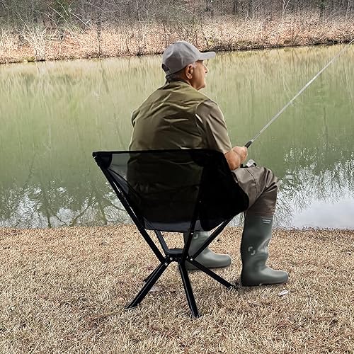 Miniatura 4 de Silla de camping portátil  Silla plegable compacta y ligera  Soporta 330 libras  Playa, camping, mochilero, senderismo, pesca, caza  Bolsillos