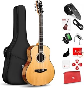 Acoustic Guitar 3/4 Size - 36 Inch Acoustic Guitar Acustica Guitarra Bundle for Beginners and Students, Spruce Top, Guitarra Acustica Starter Kit by Vangoa