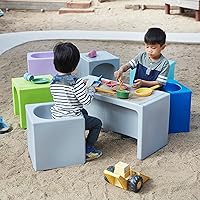 Vista 11 de ECR4Kids Tri-Me 3 en 1 silla cubo, muebles para niños, gris claro
