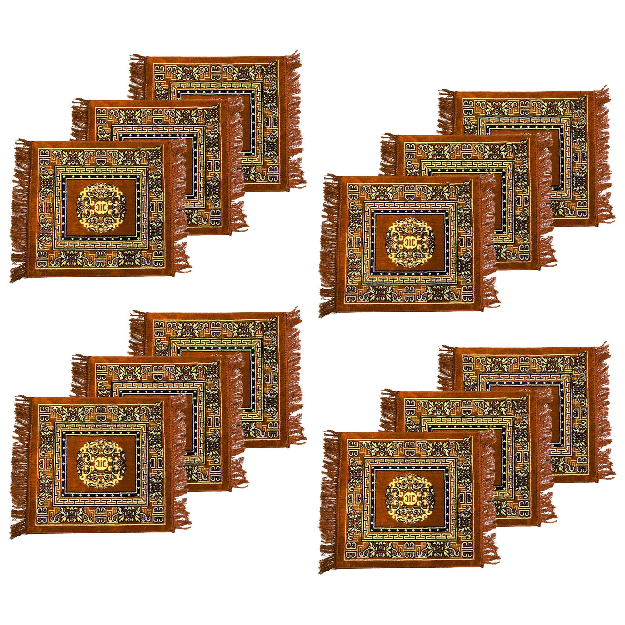 Traditional Velvet Prayer Mats - Blue & Red -19 Traditional Velvet Prayer Mats - Blue & Red -19