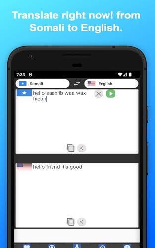 English to Somali Translator to Translate to for Free on Telephone and Tablet