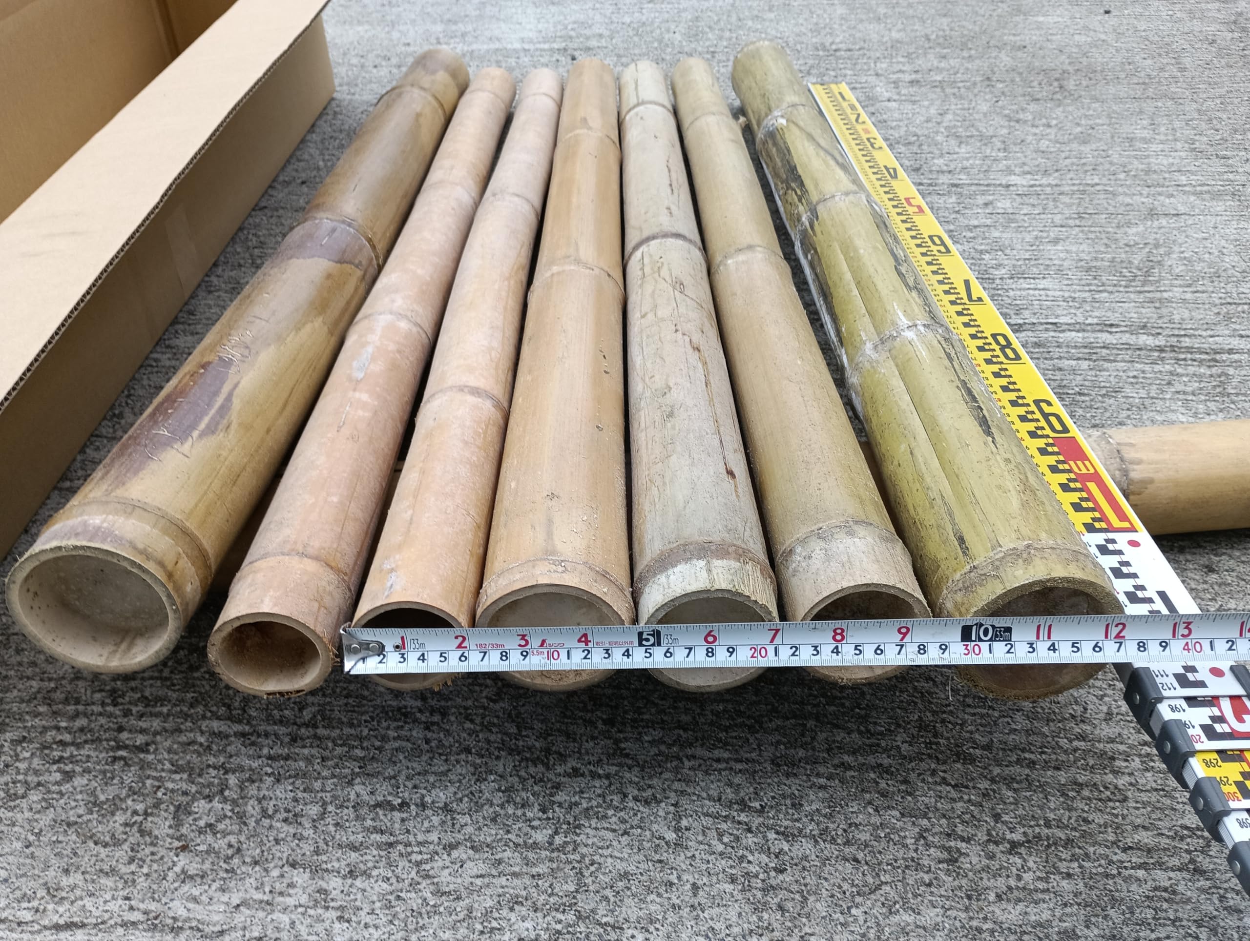 Amazon.co.jp: 伐採御1年経過の竹・多用途 太竹・直径6～10㎝前後青竹7