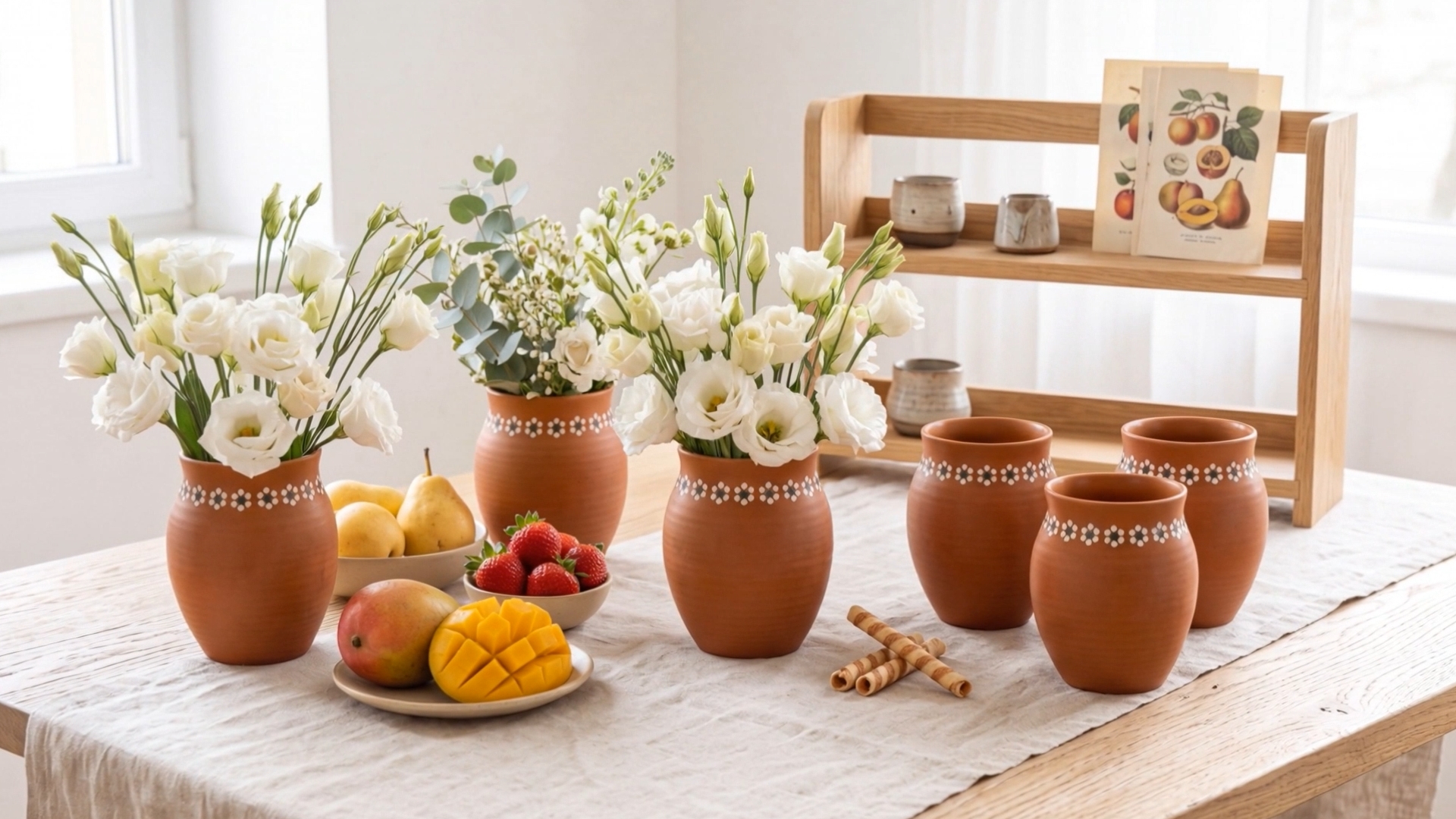 Ninehaoou 16oz Cantaritos De Barro Mexicanos Terracotta Vases Sets, 6 Pcs