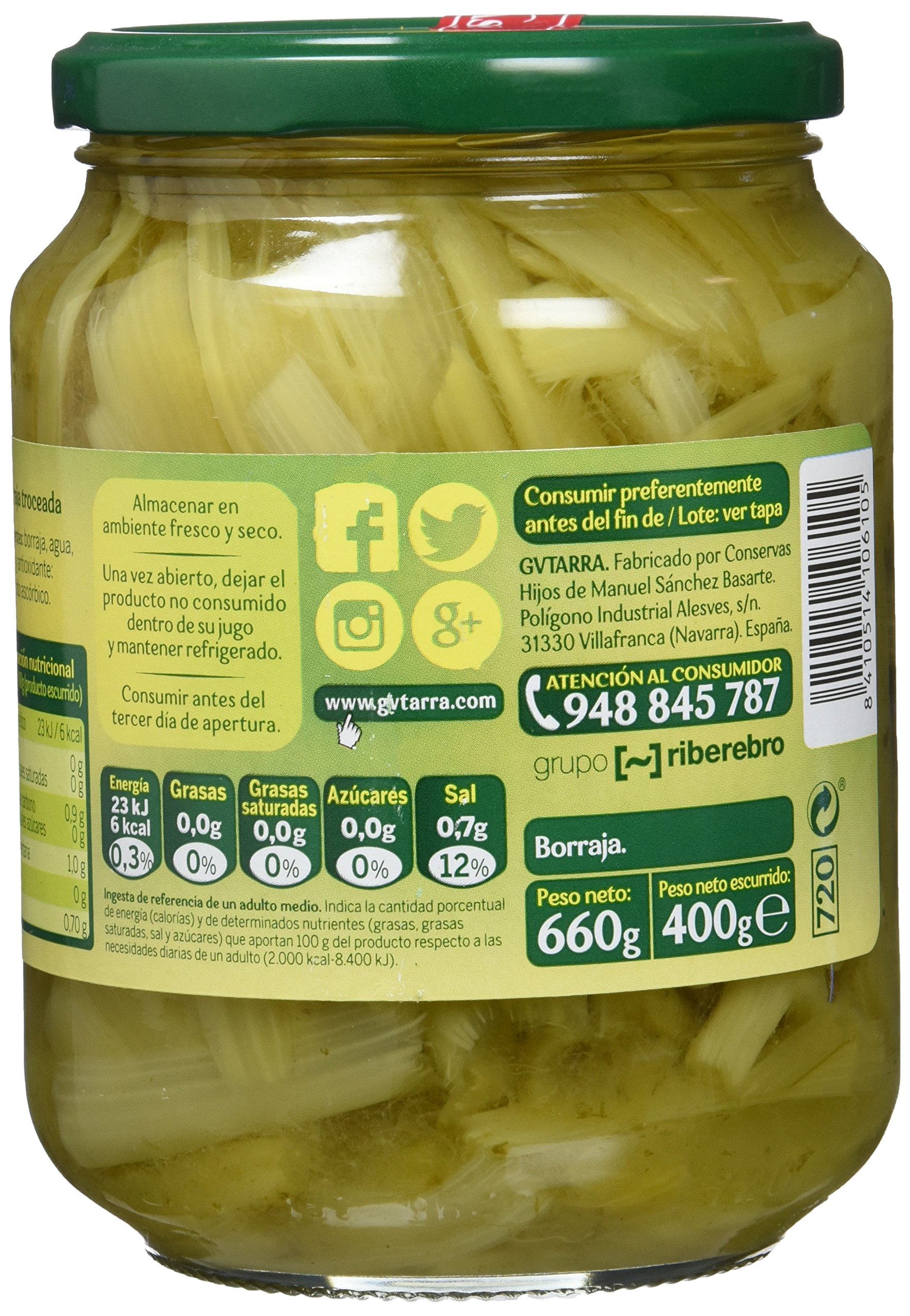 Borraja Verdura - Paquete de 6 x 400 Gramos