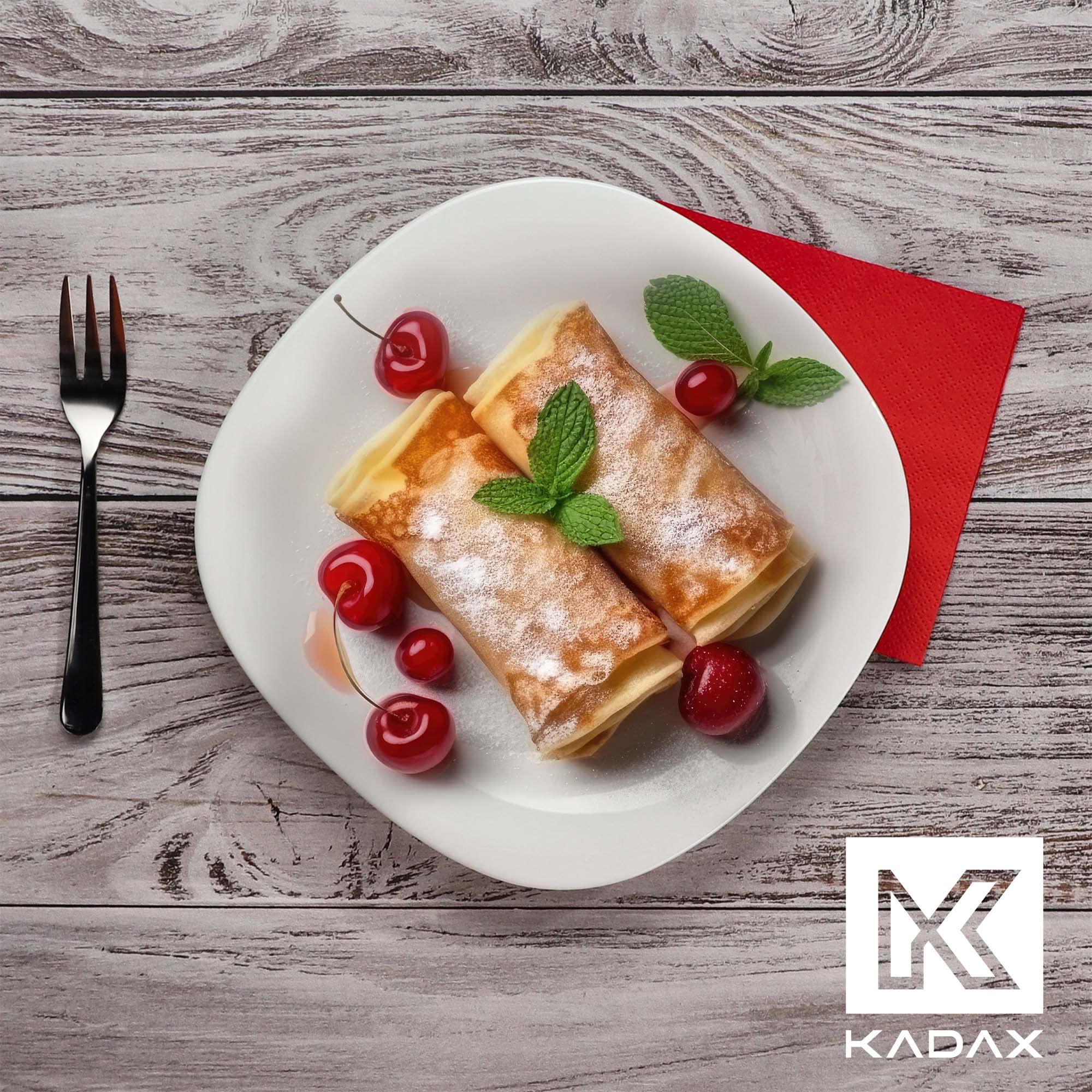 KADAX White Dessert Plates, Dishwasher Safe Plate Set, Reinforced Glass