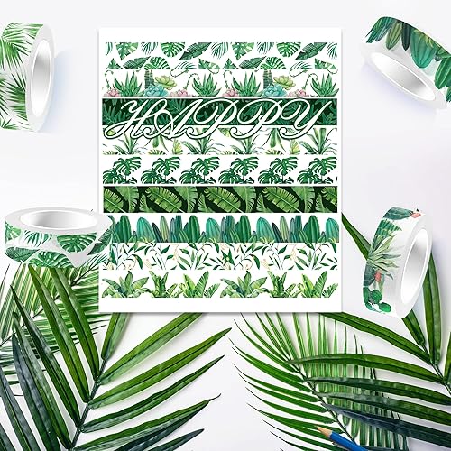 Miniatura 4 de Adirasenotek Summer Washi Tape - Juego de 12 rollos de cinta washi patriótica, cinta adhesiva de plantas, cinta adhesiva de papel decorativo para