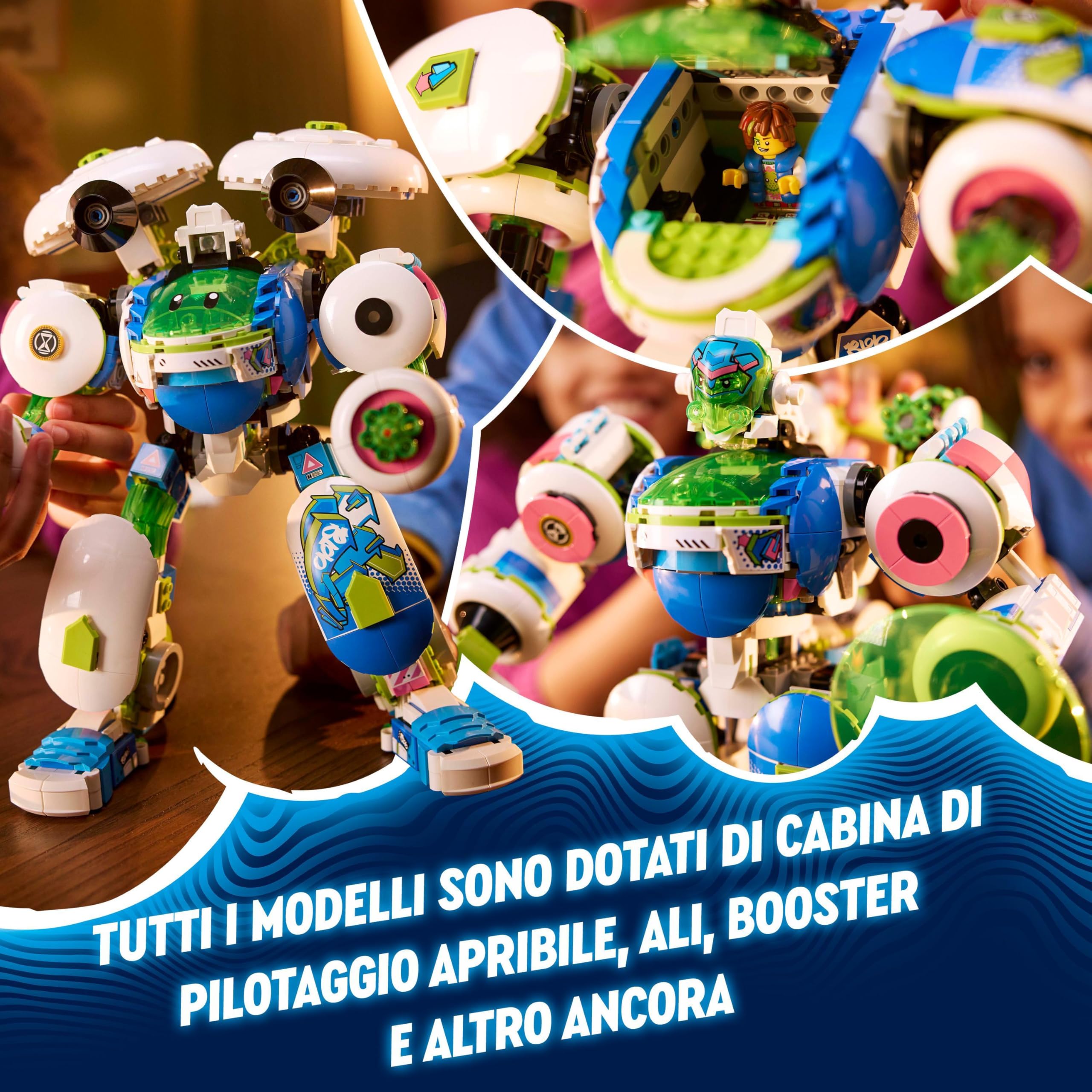 LEGO DREAMZzz 3 in 1 Battle Mech di Mateo e Z-Blob, Astronave Trasformabile in 3 Diversi Robot Giocattolo Dotati di Accessori e 4 Minifigure, Giochi Creativi per Bambini e Bambine da 10 Anni 71485