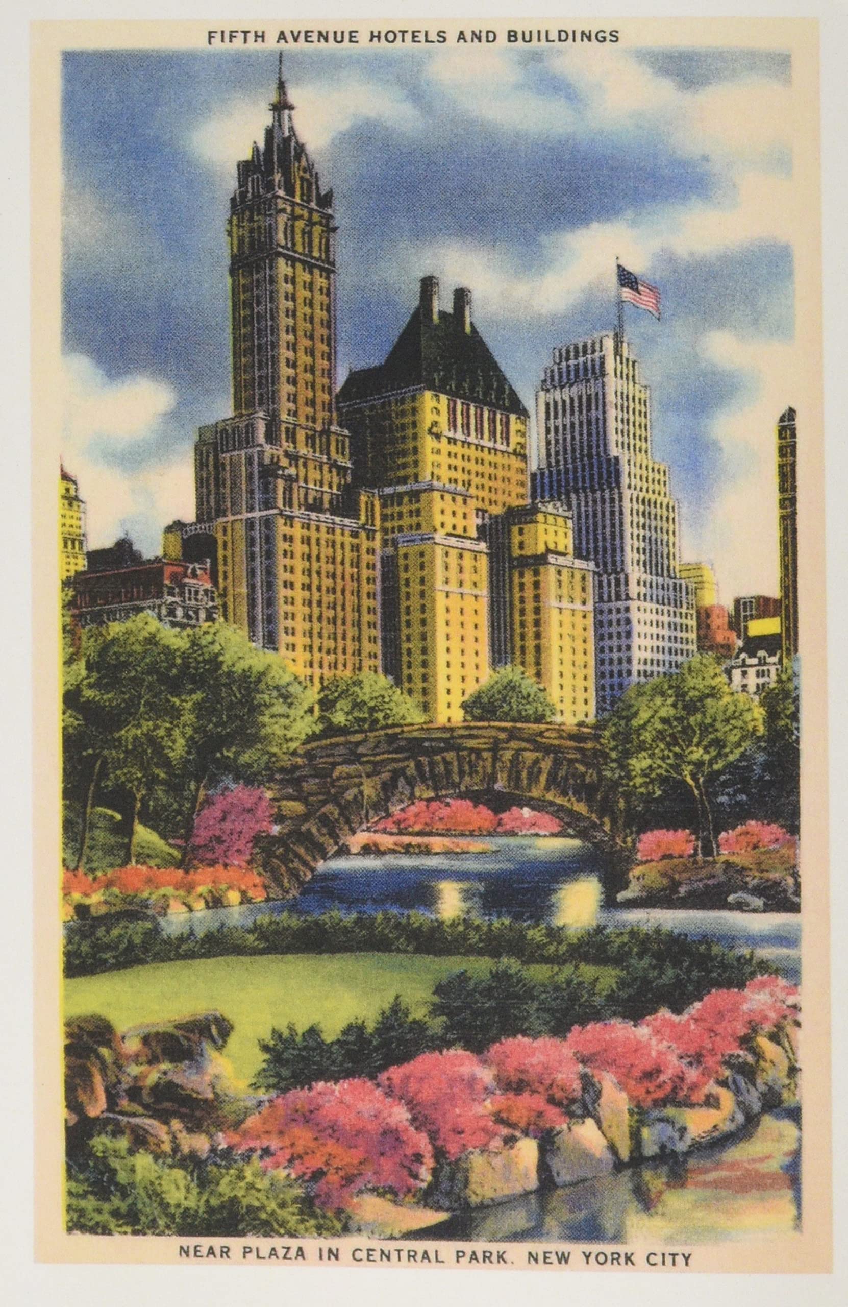 Vintage Journal Buildings near Fifth Avenue, Central Park, New York City (Pocket Sized - Found Image Press Journals)