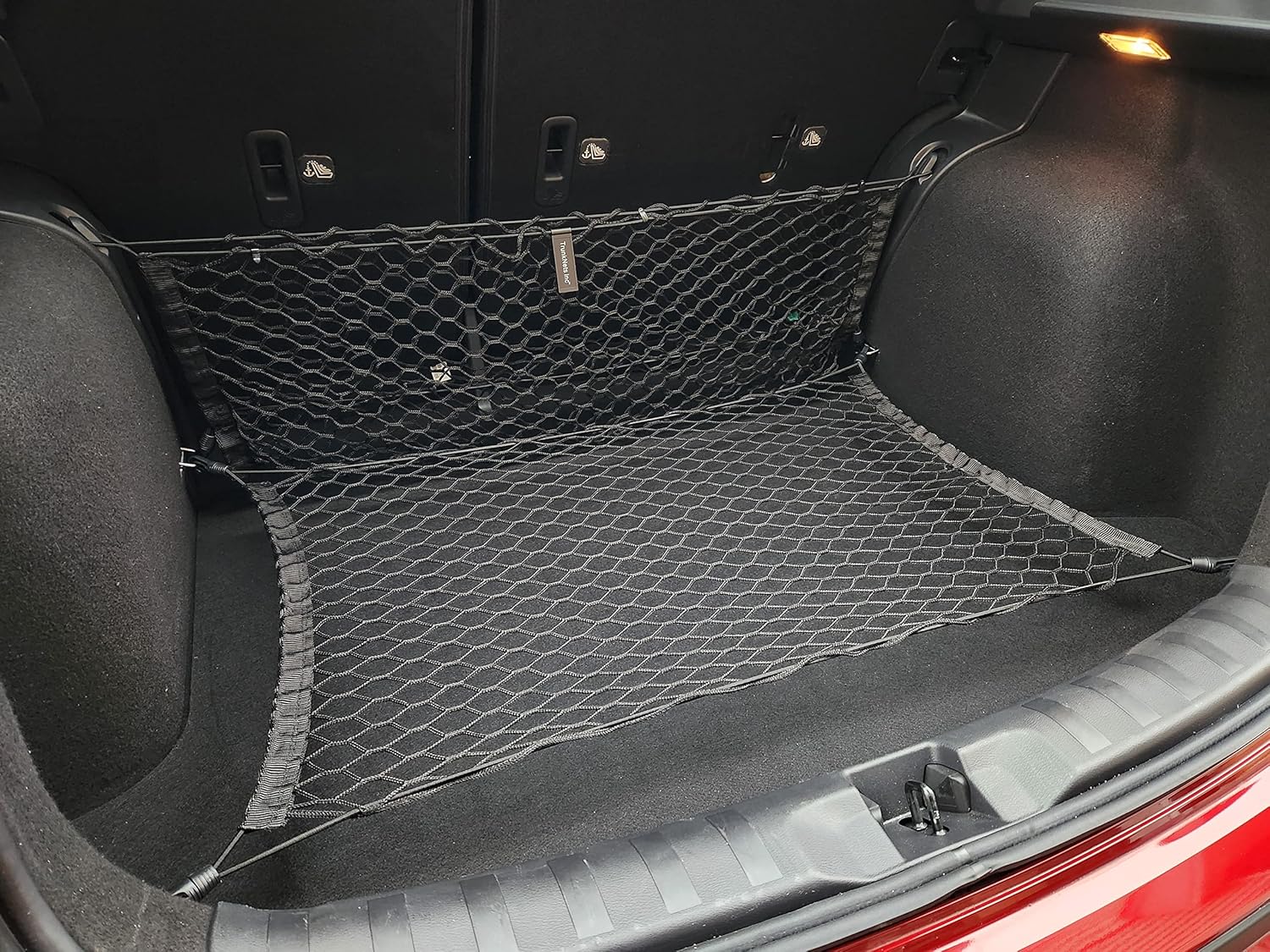 Floor + Envelope Style Automotive Elastic Trunk Mesh Cargo Net for Nissan Kicks 2022-2025 - Premium Trunk Organizer and Storage - Luggage Net for Crossover - Best Car Organizer for Nissan Kicks