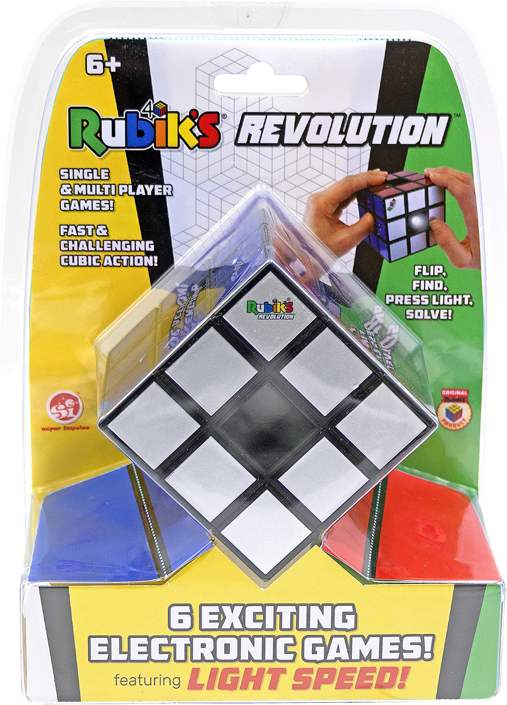 IDEAL | Rubik's Revolution Electronic Cube: Twist, Turn, Learn | Brainteaser Puzzles | Ages 8+