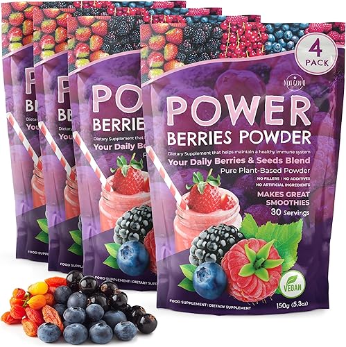 Miniatura 7 de Next Gen U Super Berry Powder 5.29 oz, suplemento alimenticio de apoyo inmunológico, mezcla de batidos de bayas superalimentos para batidos,
