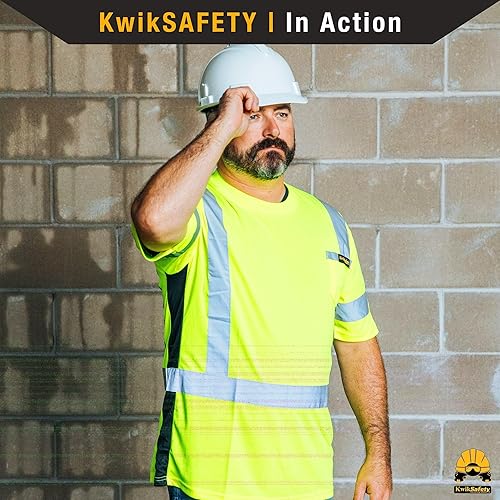 Miniatura 8 de KwikSafety - Charlotte, NC - Operator Short Sleeve Safety Shirt Solid Reflective Tape Class 2 ANSI OSHA Compliant