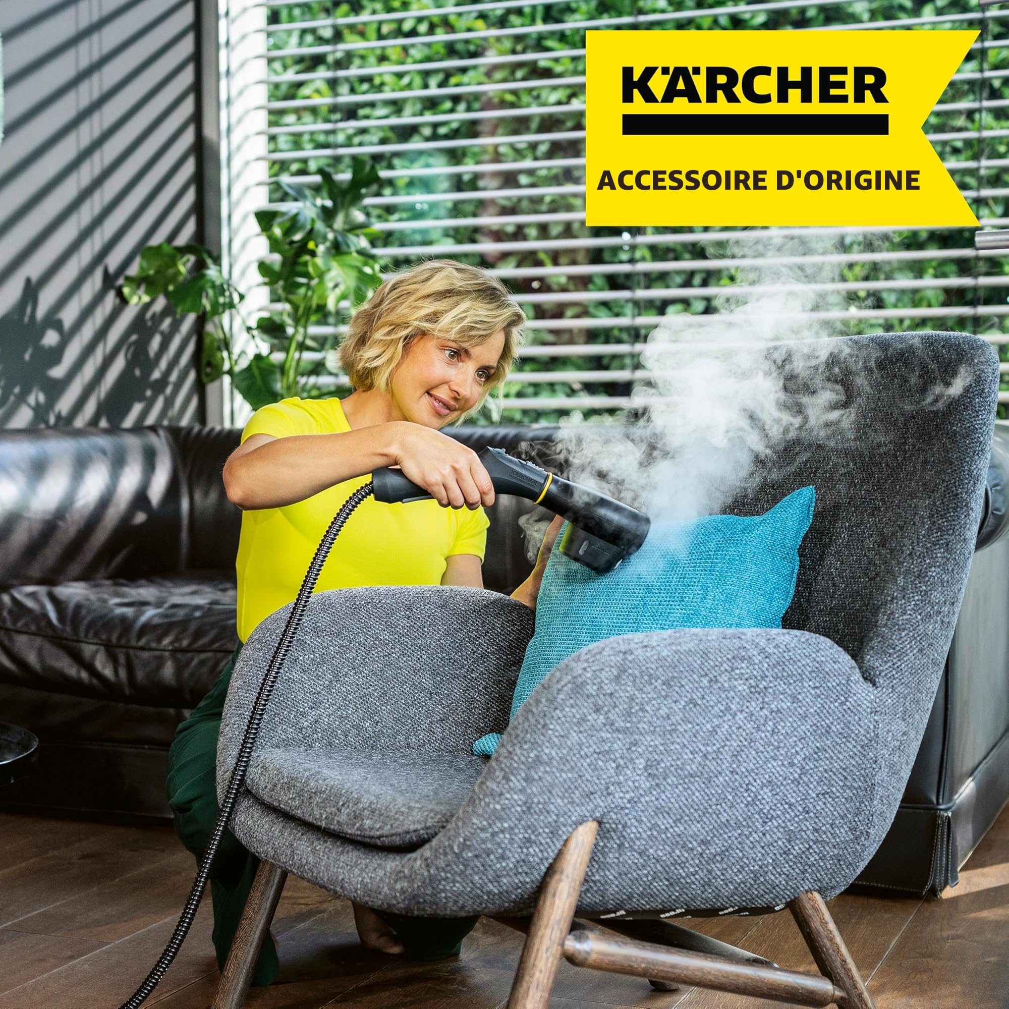Kärcher Défroisseur Vapeur, Pour Défroisser à la Vapeur & Rafraîchir les Vêtements & Textiles d'Intérieur, Adapté aux Rideaux & Housses de Coussins, Accessoire d'Origine Pour Nettoyeur Vapeur Kärcher