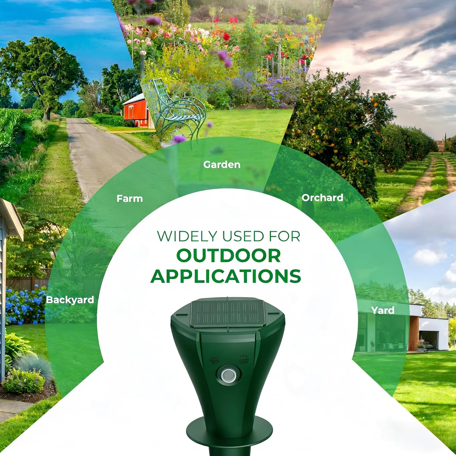 Solar Powered Mole Repellent for Lawns, 4 Packs Ultrasonic Vole Repeller Outdoor, IP 65 Waterproof Outdoor Ultrasonic Mole Deterrent Get Rid of Gopher Vole Skunk Groundhog Snake in Garden Yard Lawn