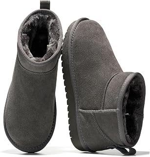100% Genuine Leather Womens Boots Fur-Lined Booties Ankle Boots for Women | Water Resistant Memory Foam Insole Winter Shoes - Trendy Footwear Outdoor Fall Shoes for Women - Winter Booties for Women