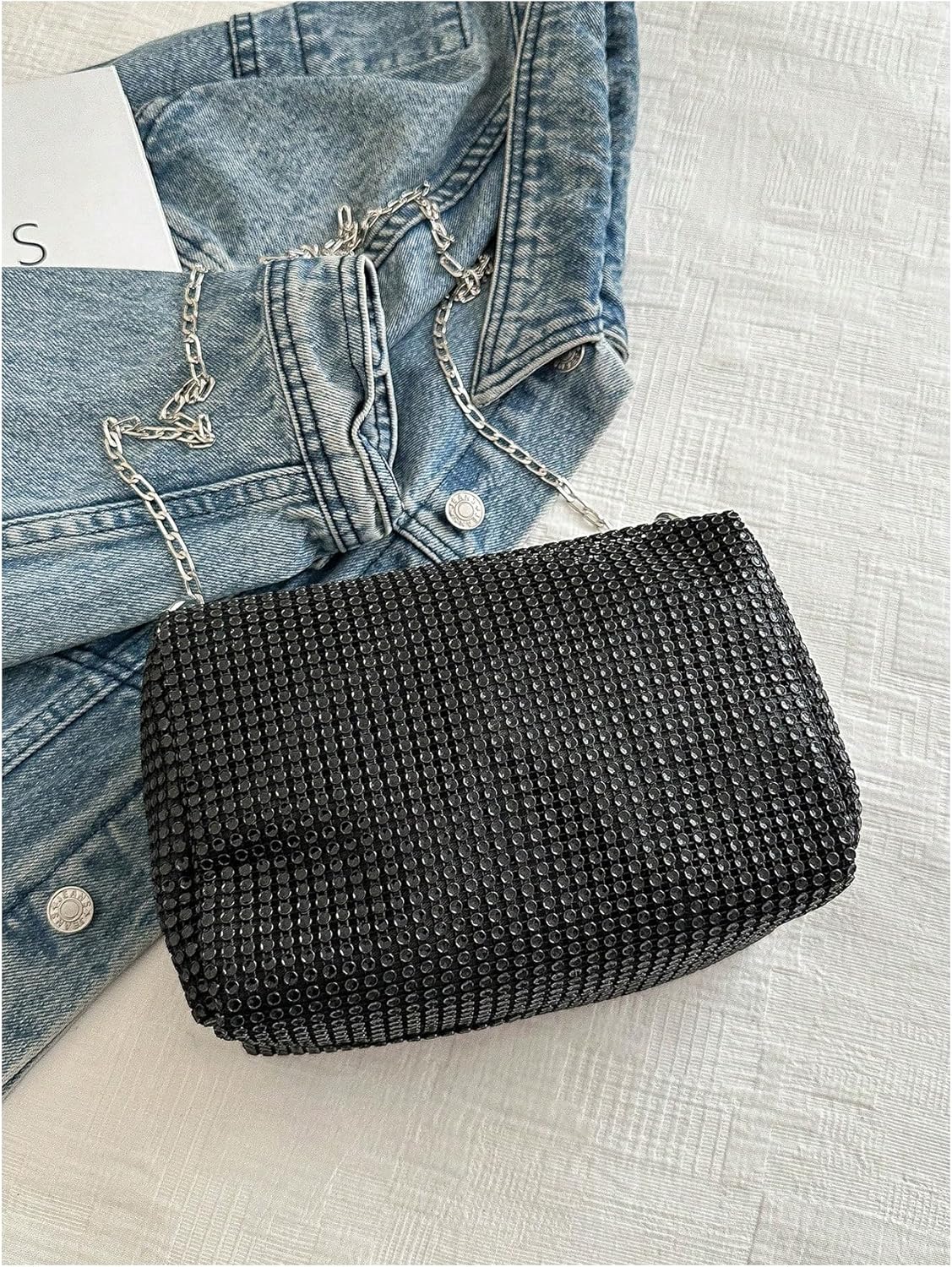 SweatyRocks Women's Crossbody Bags Rhinestone Sparkly Evening Clutch Handbag Party Purses - Image 4