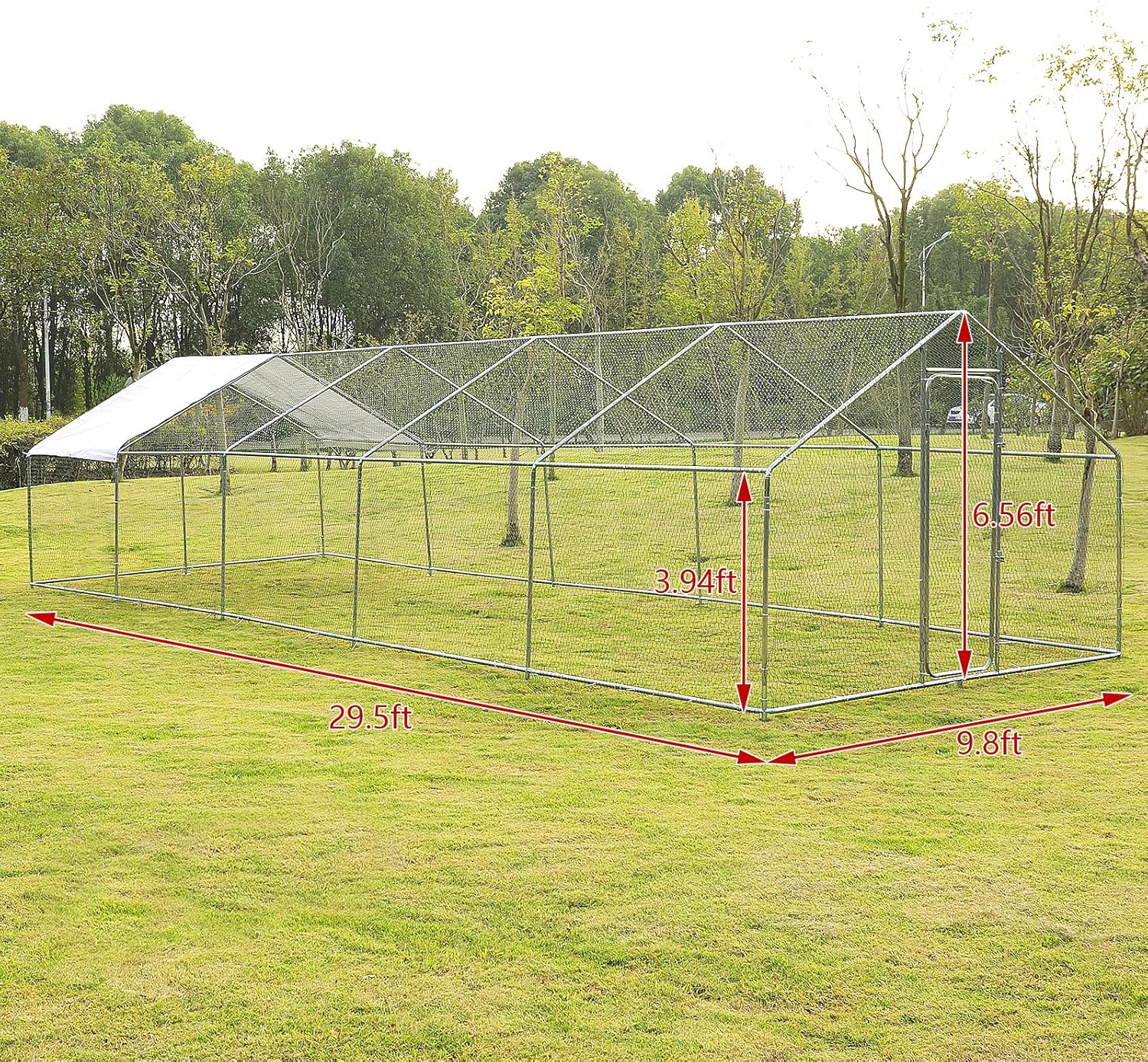 Diagram showing dimensions of the chicken cage
