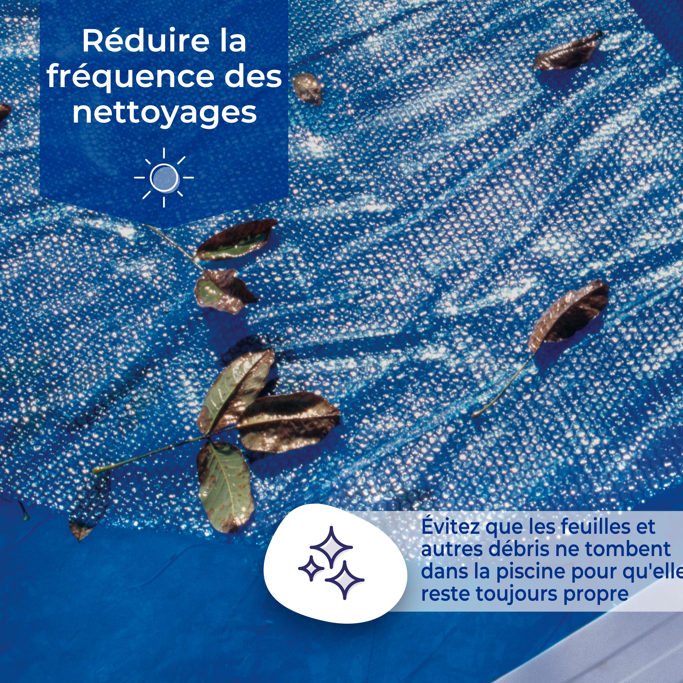 GRE CPROV505 - Bâche d'été pour piscines ovales de 500x300cm, épaisseur 180µ, Couleur Bleue