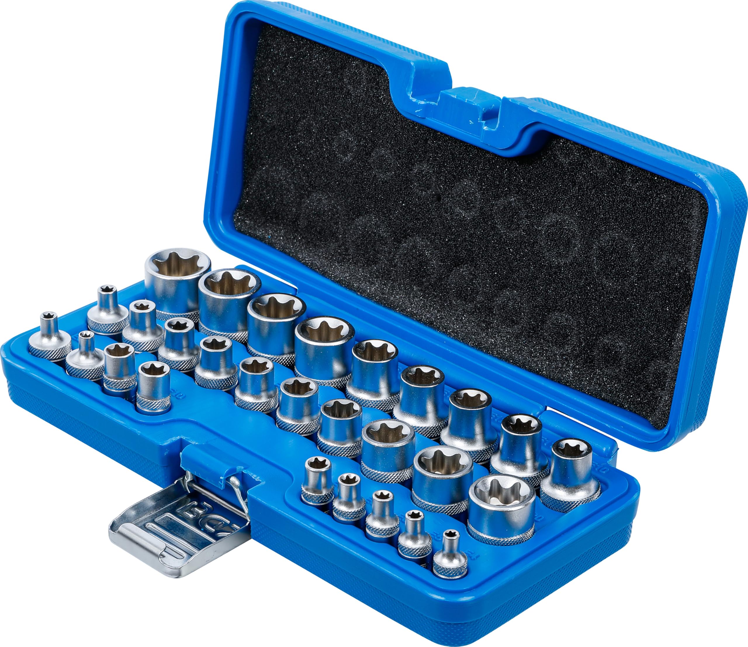 BGS 70099 | Juego de llaves de vaso E-Torx | entrada 6,3 mm (1/4") / 12,5 mm (1/2") | E4 - E24 | 28 piezas