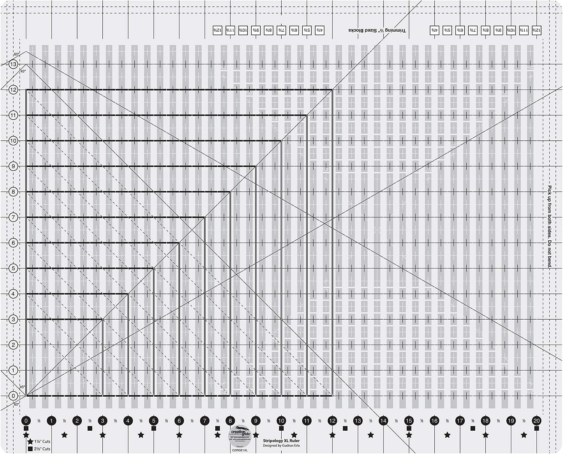 Creative Grids Stripology XL Ruler, Acrylic - CGRGE1XL