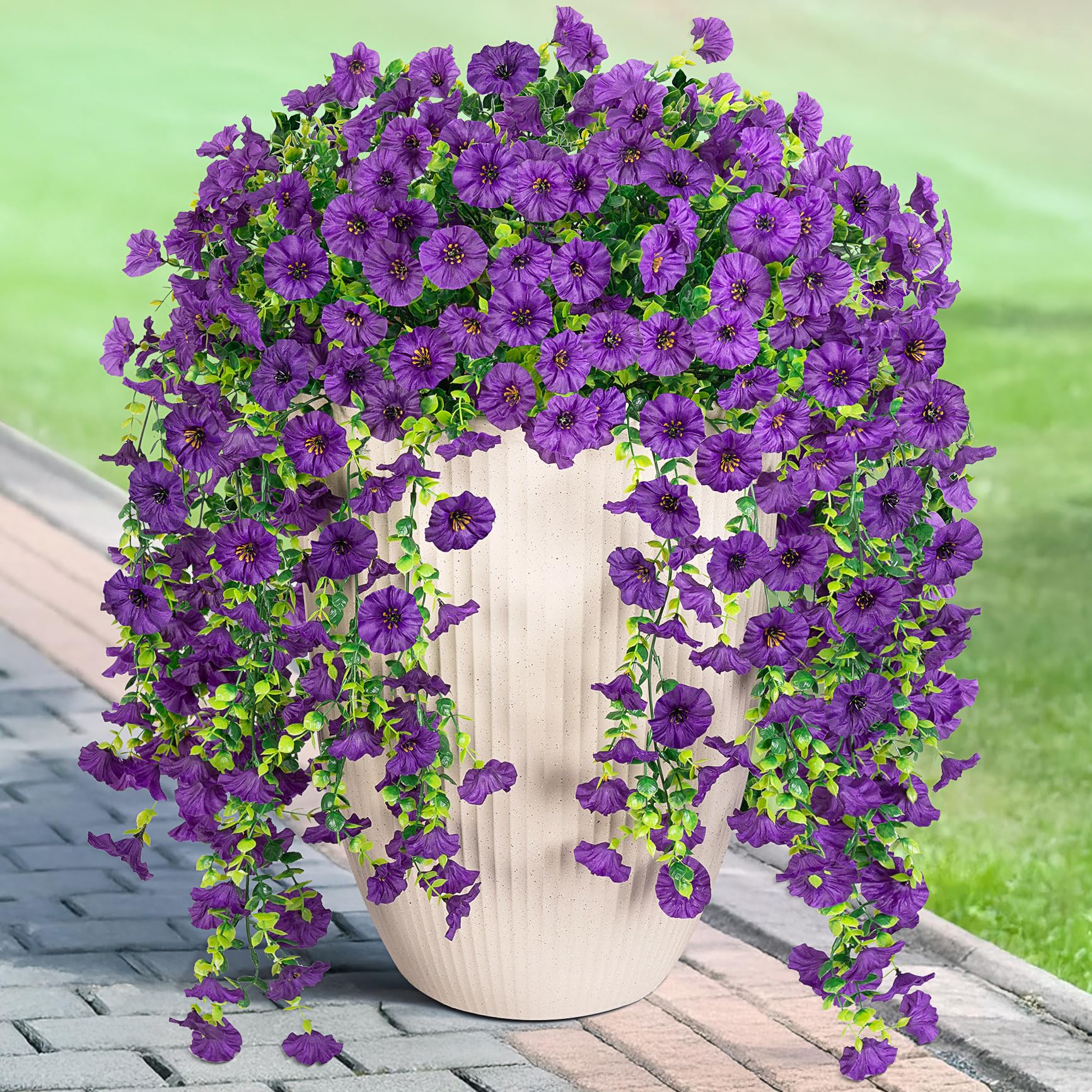 Hrobek Artificial Hanging Petunias Dark Purple