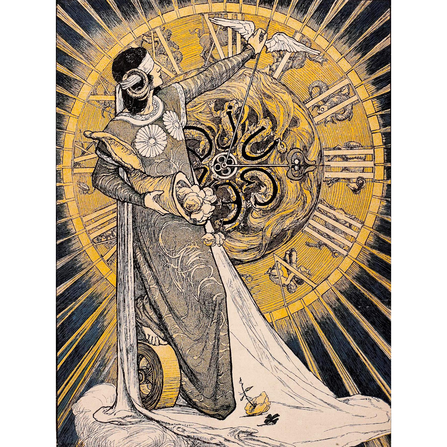 Wee Blue Coo Magazine Cover Jugend Clock Nouveau Large Wall Art Poster Print Thick Paper 18X24 Inch