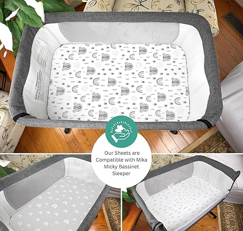 Miniatura 10 de TansyPanda - Sábanas de moisés para Angelbliss, Koolerthings y Koola para cuna de bebé, paquete de 3, 33 x 20 pulgadas, ultra suaves, transpirables,