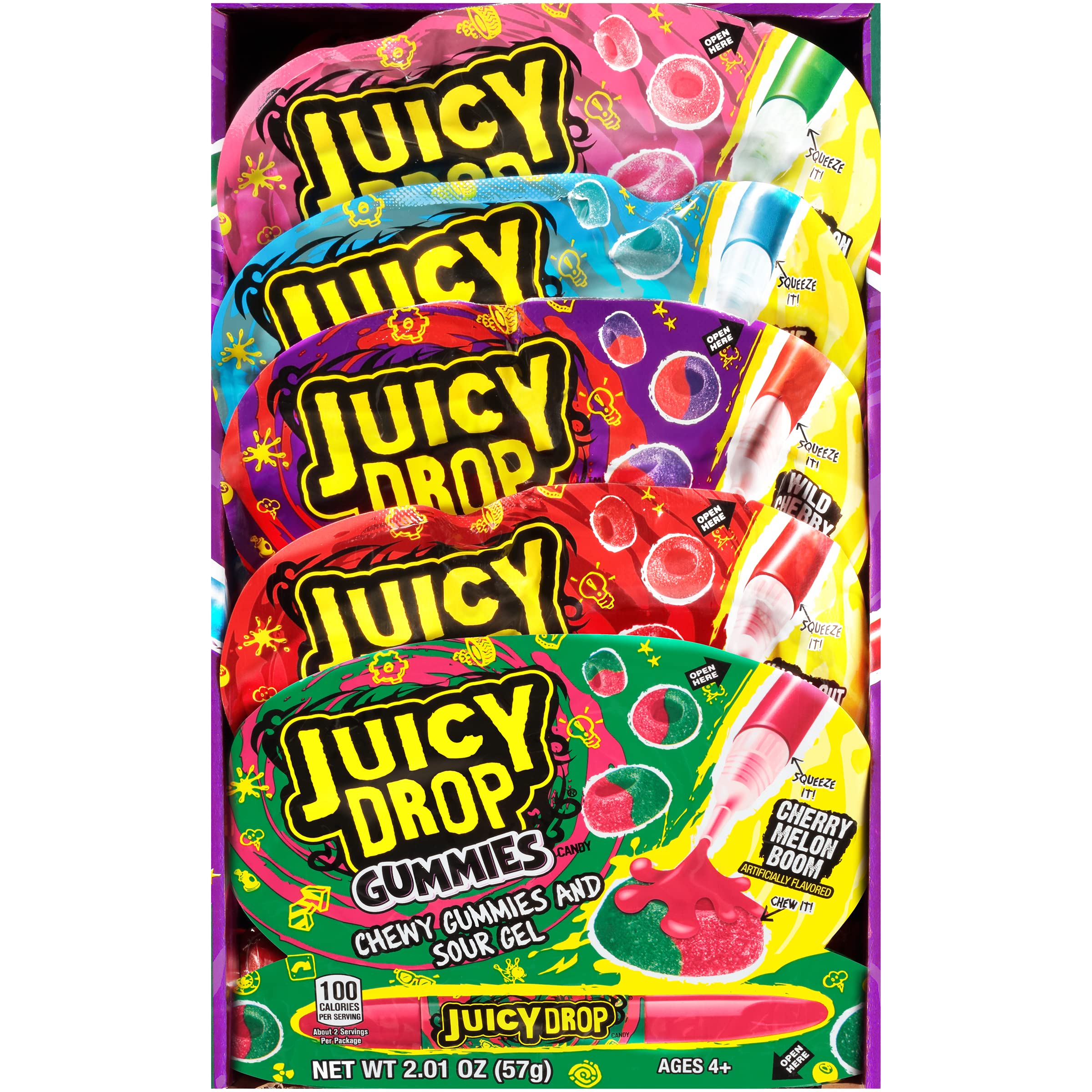 Juicy Drop Sweet & Sour Easter Gummy Candy 16 Count Variety Pack