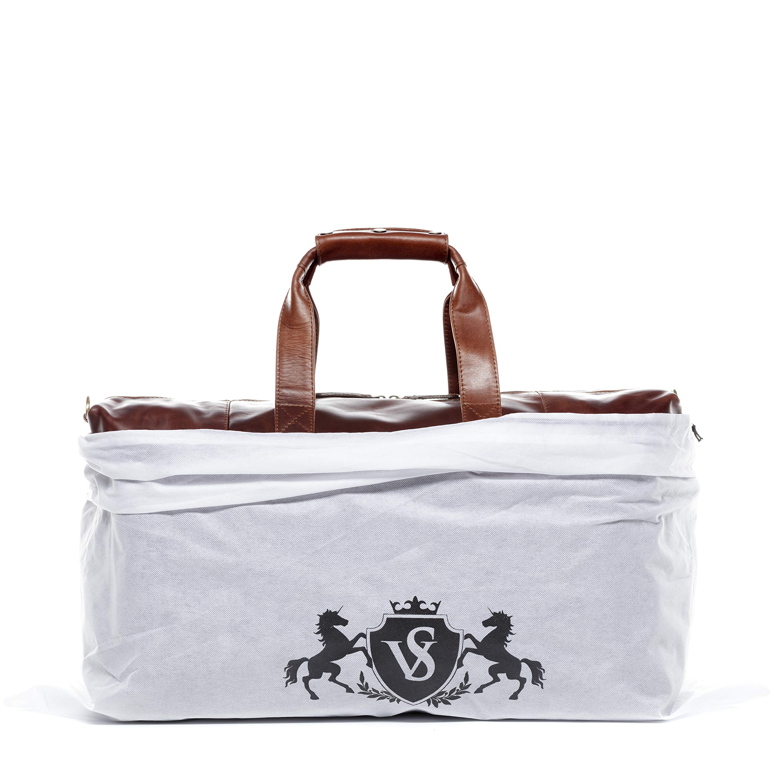 SID & VAIN Bolsa de Viaje Grande XL Cuero I Bolso de Deporte Fin de Semana I Maletín Viaje Weekender, Equipaje de Mano Cabina Bristol Side marrón Hecho a Mano