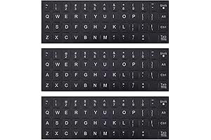 Customized Black English Letter Keyboard Labels for PC and Desktop